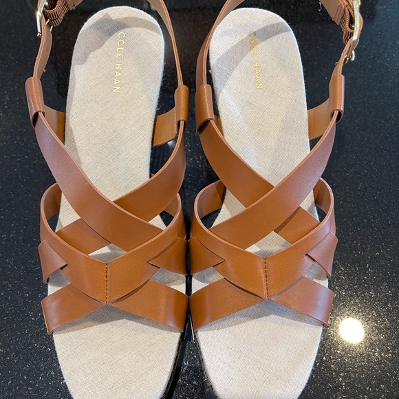 New Cole Haan Crystal Wedge Sandals - Picture 3 of 7